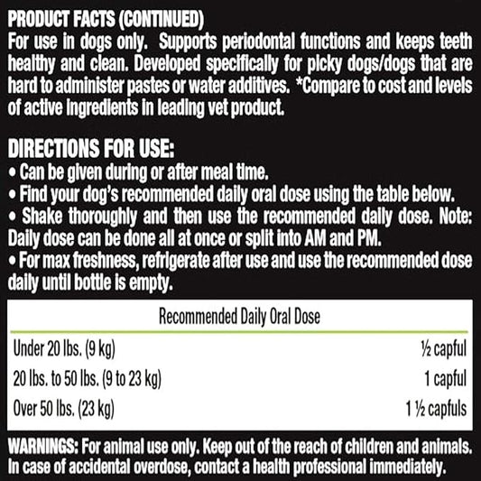 Advanced Teeth & Gums Supplements for Dogs | Dental Care for Dogs | Oral Mouth Care | Tartar + Plaque + Gingivitis Liquid-Vet+by+COOL+PET+Holistics