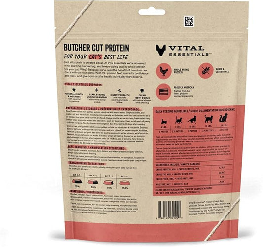 Vital Essentials Freeze Dried Raw Cat Food, Chicken Mini Patties Entree, 3.75 oz VitalEssentials