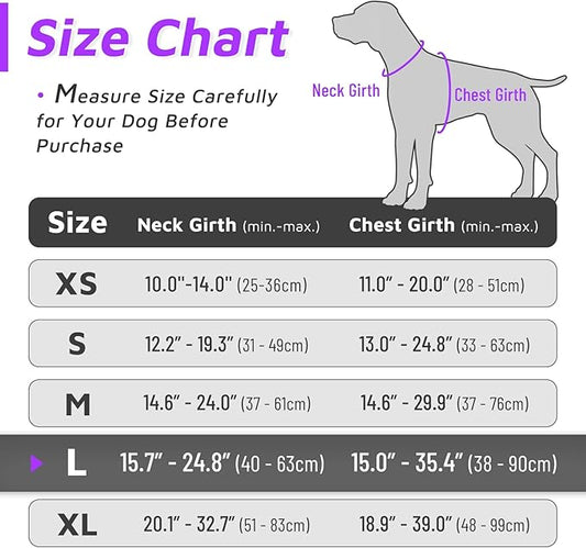 Eagloo Dog Harness for Large Dogs, No Pull Service Vest with Reflective Strips and Control Handle, Adjustable and Comfortable for Easy Walking, No Choke Pet Harness with 2 Metal Rings, Purple, L GoExplorewithEagloo