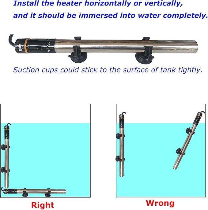 Aquarium Heater, 500W Submersible Fish Tank Heater Underwater Turtle Water Warmer for 40-90 Gallon Tank with with Intelligent LED Temperature Display and External Temperature Controller ZHGSERVU