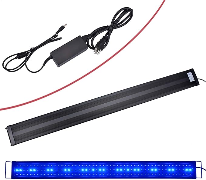 KZKR Aquarium Hood Lighting Fish Tank Light 48-60 inch lamp for Freshwater Saltwater Marine Blue and White Decorations Light 120-150 cm KZKR