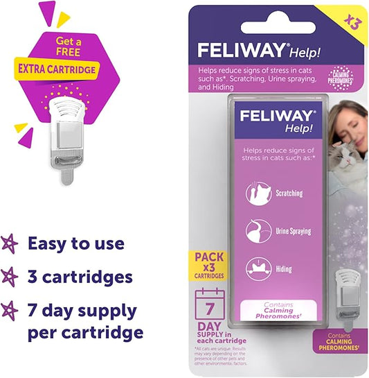 FELIWAY® Help! Cat Calming Pheromone Refills (7 days), 3-Pack Feliway%C2%AE