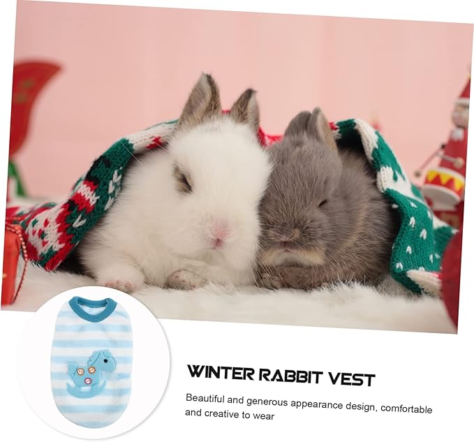POPETPOP Winter Coat Vest Ferret Fleece Rabbit Clothes Rabbit Warm Vest Small Animal Sweater Rabbit Apparel Kitten Harness Kitten Clothes Pet Rabbit Coral Fleece Puppy Dog's Clothes POPETPOP