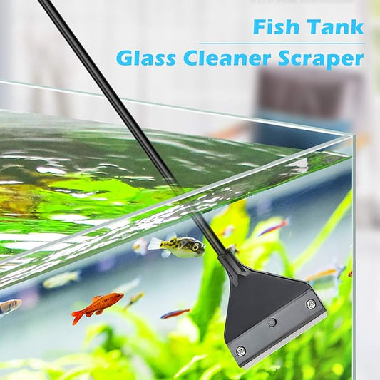 Algae Scraper for Glass Aquariums, Fish Tank Cleaner, Aquarium Algae Scrapers with 10 Stainless Steel Blades. Pronetcus