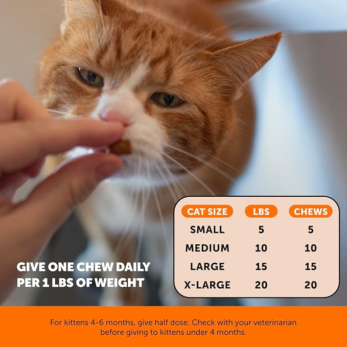 Pet Honesty Cat Hip & Joint Health Chews - Glucosamine for Cats, Cat Joint Support Supplement, Cat Health Supplies & Hip Support, Cat Vitamins for Indoor Cats & Outdoor Cats - Chicken (30-Day Supply) PetHonesty