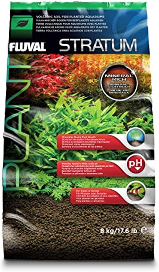 Fluval 12695 Plant and Shrimp Stratum for Freshwater Fish Tanks, 17.6 lbs. – Aquarium Substrate for Strong Plant Growth, Supports Neutral to Slightly Acidic pH Fluval