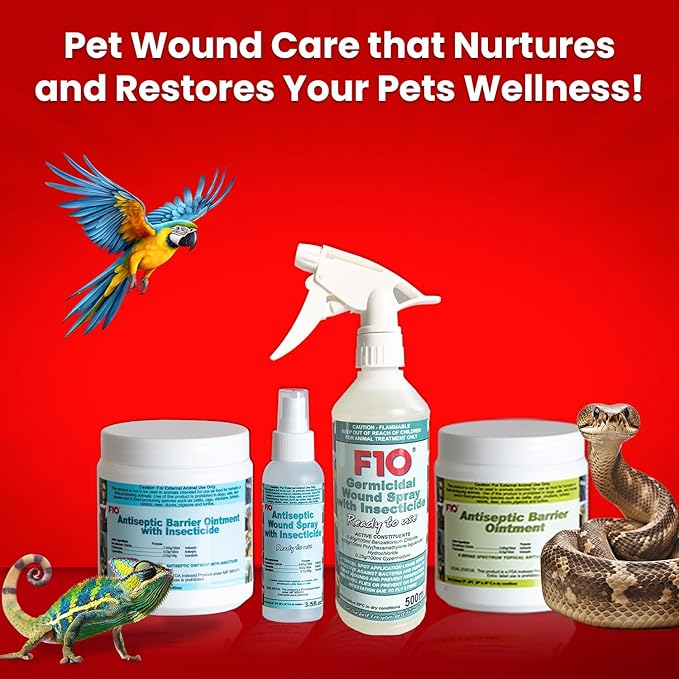 F10 Antiseptic Barrier Ointment for Reptiles, Birds, Small Animals & Exotic Animals, Natural Wound Healing Ointment for Pet, Relieves Pain & Prevents Infection - 500g F10