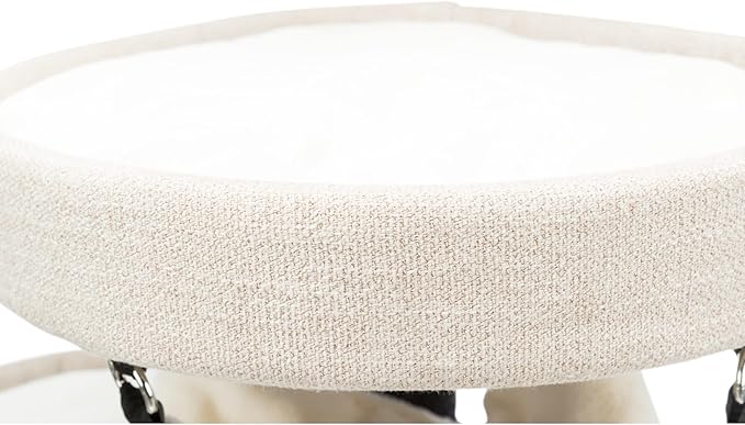 TRIXIE Vidor Cat Scratching Post 28.3 Inch - with Durable Sisal Rope (Gray) and Four Corner Hammock, Three Platforms with Raised Edges, Three Removable Cushions - in Cream/Gray - PAWPICO