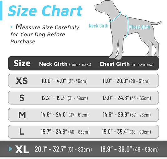 Eagloo Dog Harness Large Breed, No Pull Service Vest with Reflective Strips and Control Handle, Adjustable and Comfortable for Easy Walking, No Choke Pet Harness with 2 Metal Rings, Sky Blue, XL GoExplorewithEagloo