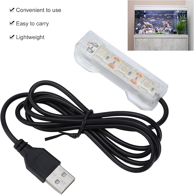 1Pc Blue Light Small Aquarium Led Light, Multicolor Led Fish Tank Light for Freshwater Plants Aquarium Accessories Aquarium Lights Galepromot