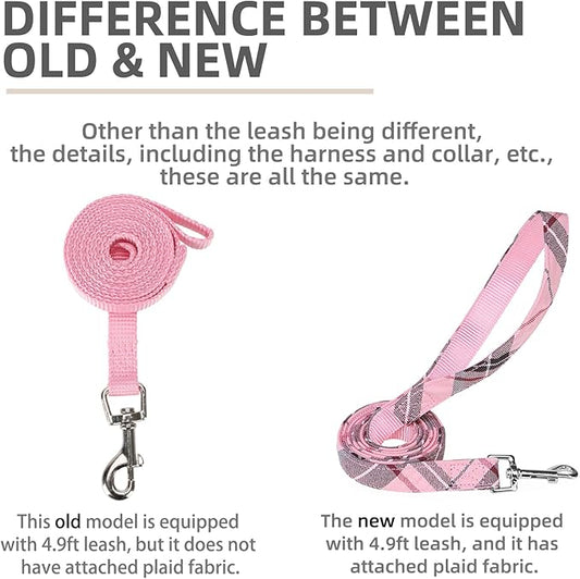 PUPTECK Soft Mesh Dog Harness and Leash Set Pet Puppy Cat Comfort Padded Vest No Pull Harnesses, Old Pink, XXS PUPTECK