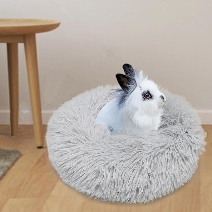 Bunny Bed Rabbit Hideout Large Soft & Comfortable Small Animal Bedding Cozy Bed Mat Warm Hideaway Cage Accessories for Guinea Pig Light Grey - PAWPICO