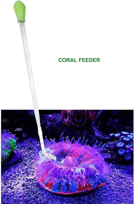 50ml Manual Coral Fish Feeder/Water Changer/Waste Remover with 2pcs Extension Pipes, Fecsam 17.7inch Aquarium Clean Tool for Fish Tank Cleaning, Aquatic Pipette Dropper, Gravel Cleaner Siphon Fecsam