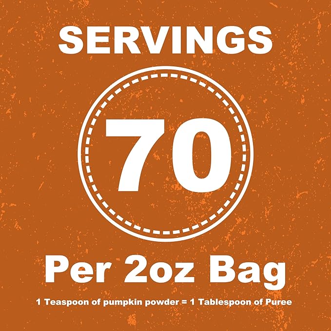 Whole Life Pet Pumpkin Powder for Dogs and Cats. Firms Stool, Relieves Diarrhea. Mix with Water for Instant Puree. No Mess or Waste from Cans. Human Grade Quality - PAWPICO