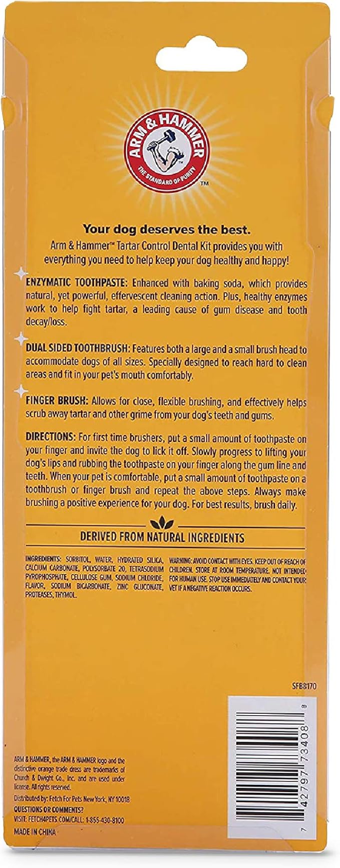 Arm & Hammer for Pets Tartar Control Kit for Dogs | Contains Toothpaste, Toothbrush & Fingerbrush | Reduces Plaque & Tartar Buildup | Safe for Puppies, 3-Piece , Beef Flavor CompanyofAnimals