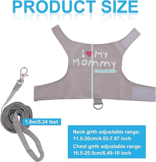 Bearded Dragon Leash and Harness Set, Cute Adjustable Lizard Reptile Harness Costume Clothes with Short Leash for Small Pets Animal Amphibians Chameleons Accessories Outdoor Walking (Style A, Gray) PAWPICO