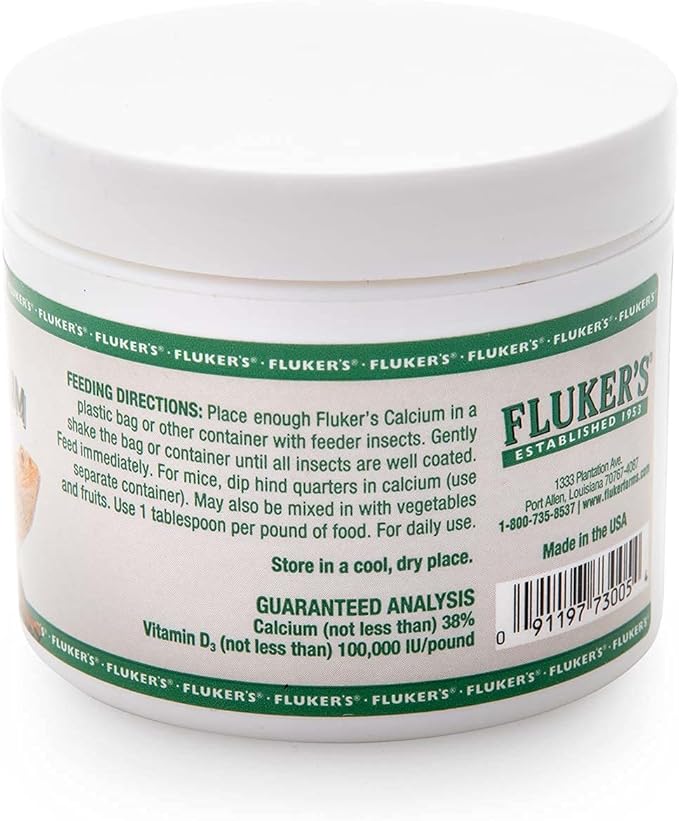 Fluker's Calcium Reptile Supplement with added Vitamin D3, 4 oz. Flukers