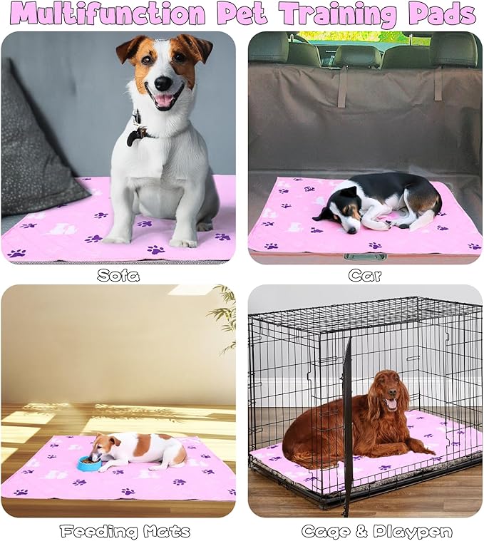 Washable Pee Pads for Dogs 2 Pack Non-Slip Reusable Puppy Pads 32x36 inch Reusable Pet Training Pads Puppy Pads Dog Training Pads with Fast Absorbent ,Waterproof Bed Pads,Dog Crate Pad - PAWPICO