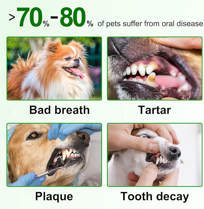 Dog Teeth Cleaning 50PCS, Pets Teeth Cleaning Wipes for Dogs & Cats, Dog Toothbrush Kit, Dog Dental Care Finger Wipes, Remove Bad Breath, Plaque & Tartar, Cleaning & Gum Care Pet Wipes PAWPICO