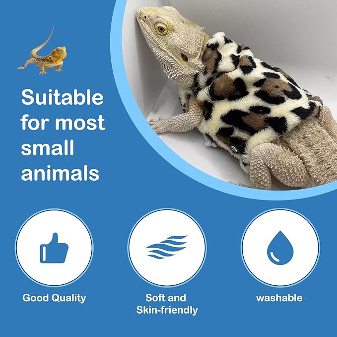Lizard Clothes Bearded Dragon Hoodie Sweater Jacket Small Pet Costume Flannel Apparel for Reptiles Party Cosplay Props Chameleon Outfit Reptile Clothing Accessories HOKABLE