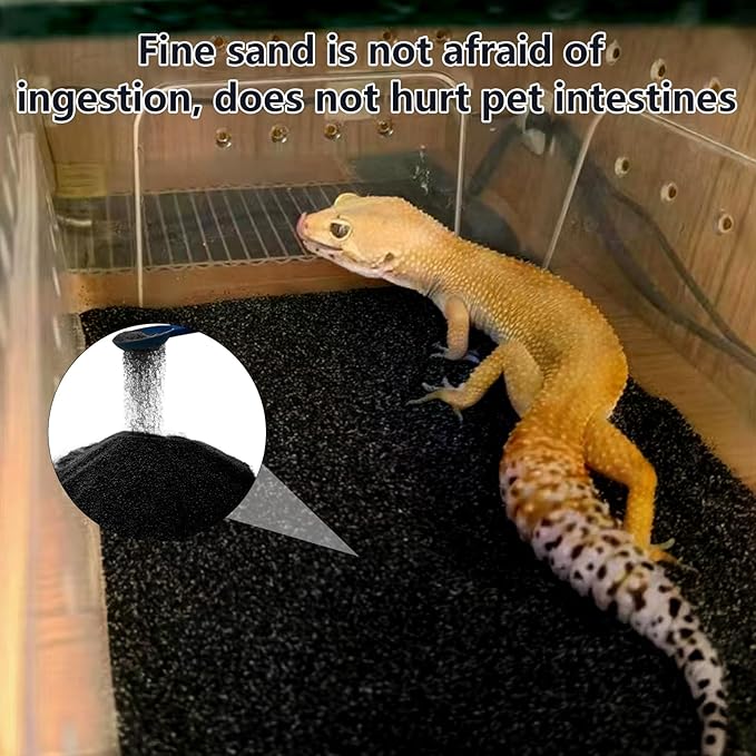 BNOSDM Reptile Sand Bearded Dragons Substrate Sands Lizard Terrarium Bedding Desert Blend for Snakes Geckos Chameleon Tortoise Frogs Scorpion Invertebrates Amphibian(Black) BNOSDM
