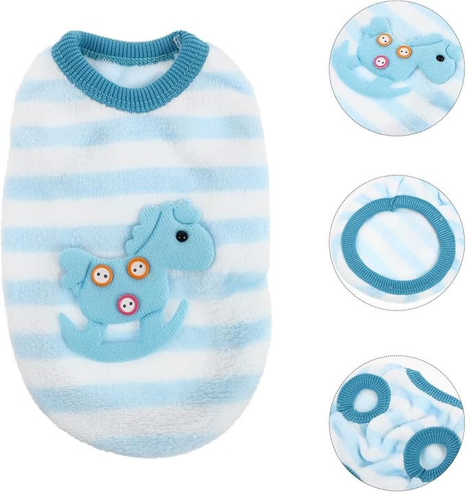 POPETPOP Rabbit Clothes- Winter Warm Rabbit Vest Bunny Dog Shirt Rabbit Sweater Rabbit Winter Accessories for Guinea Pigs Ferret Chinchilla Kitten Puppy (Blue) POPETPOP