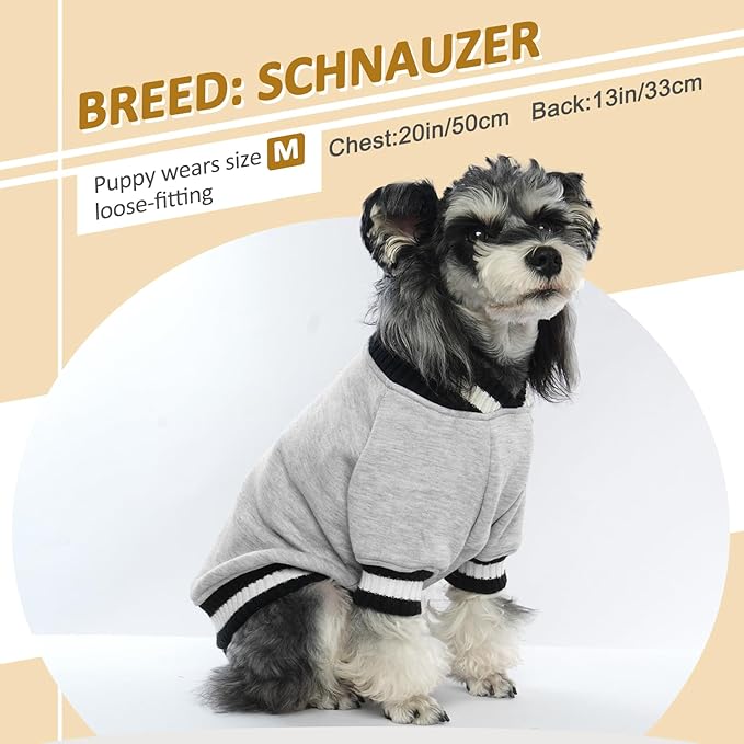 FUAMEY Dog Pullover Sweatshirt,Dog Winter Sweaters Warm Dog Clothes Dog Vest Thick Puppy Pullover Soft Pet Fleece Sweater Cute Doggie Boy Girl Outfit for Small Medium Dogs Grey S - PAWPICO