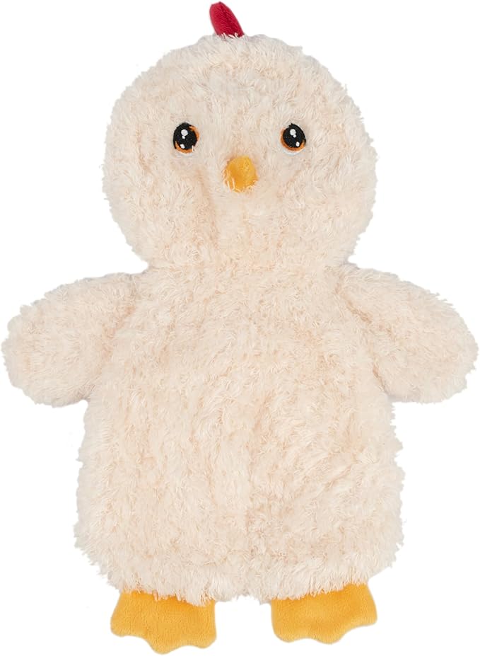 Best Pet Supplies Chicken Crinkle Plush Dog Toys for Interactive Play, Puppy and Senior Indoor Play, Colorful Chicken Toy Shape, Cute and Cuddly - Crinkle Chicken (Cream) - PAWPICO