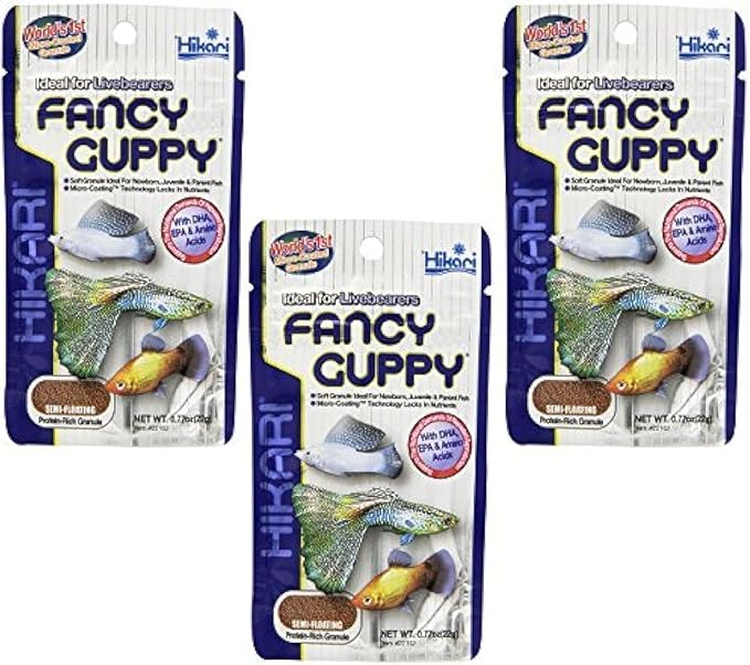 (3 Pack) Hikari Usa Tropical Fancy Guppy For Pet Health, 0.77-Ounce Each Hikari