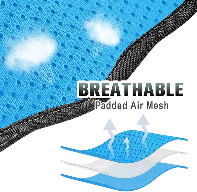 BARKBAY No Pull Dog Harness Large Reflective Dog Harness with Front Clip and Easy Control Handle for Walking Training Running with ID tag Pocket(Blue/Black,L) BARKBAY