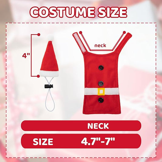 Christmas Bearded Dragon Costume, Cute Red Santa Claus Cosplay Lizard Clothes and Hat Set Outfit, Holiday Pet Costume Accessories for Reptile Small Animals tukoaw