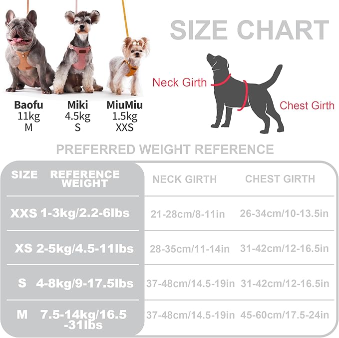 Puppytie No Pull Dog Harness with Multifunction Dog Leash,Soft Adjustable No Choke Escape Proof Pet Harness Vest for Medium Dogs,Denim Gray,M Puppytie