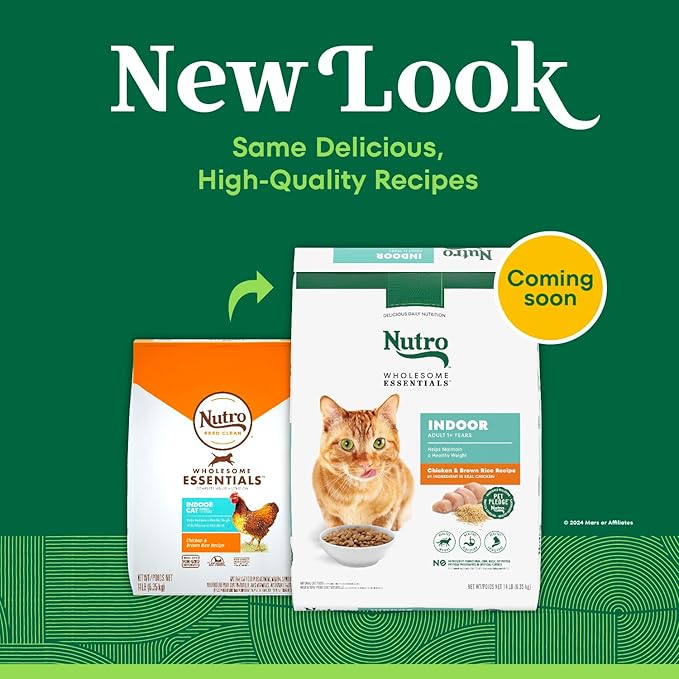 Nutro Wholesome Essentials Indoor Dry Cat Food, Chicken & Brown Rice Recipe, 14 lbs. - PAWPICO