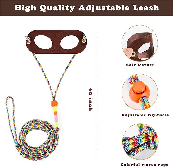 Bearded Dragon Lizard Leash Harness,3 Size Pack Adjustable Small Animal Harness for Bearded Dragon Lizard Reptiles and Other Small pet HDKHTWL