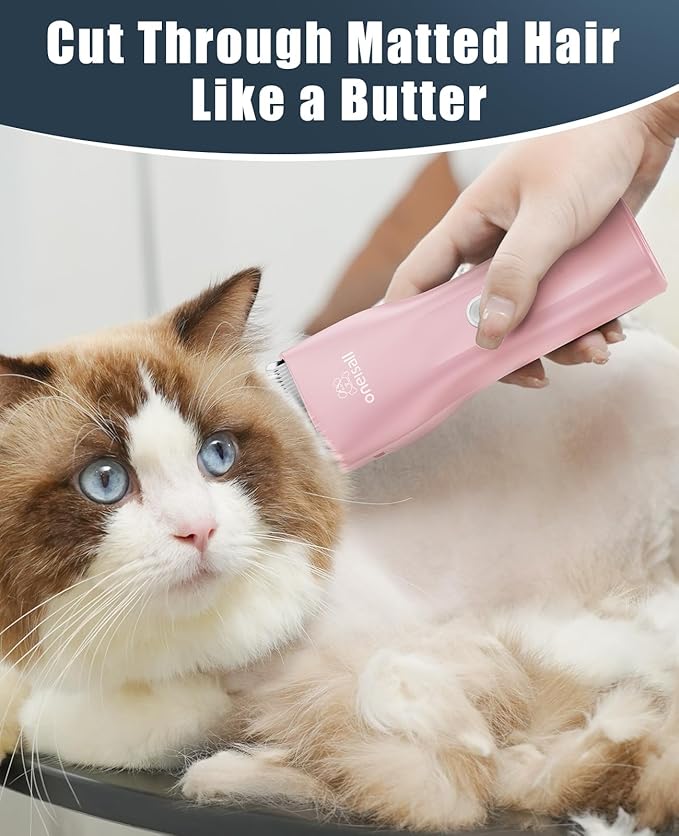 oneisall Pet Clipper for Cat Matted Hair, Pet Shaver for Cats Quiet Pet Hair Clippers Cordless Cat Clippers for Matted Hair Cat Clippers for Long Hair - PAWPICO