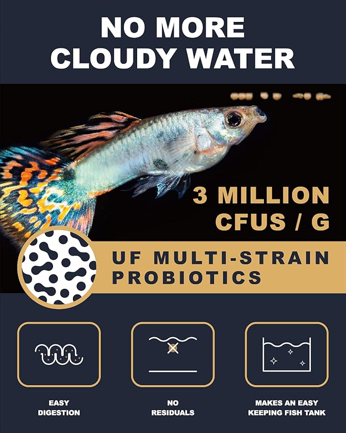 Ultra Fresh Royal Guppy Mignon Pellet, All Natural Guppy Food, Sword Prawns, Spirulina, Seaweeds, Highly Nutritious, for Cleaner Water and More Vibrant Color 4.6 oz UltraFresh-ShrimpDelight