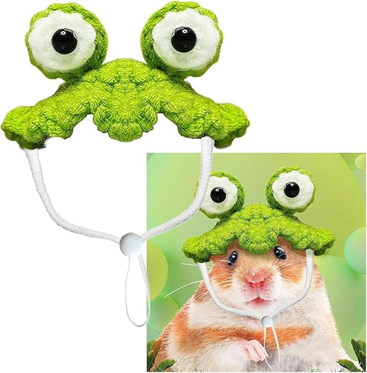 Cute Flower Knit Cap for Small Pets,Hand Knitted Pet Hat Tiny Hamster Hat for Parrot Snake Guinea Pigs Rabbit Head Cover Costume for Animals Pet Holiday Hat Christmas Hat Apparel and Accessories PAWPICO