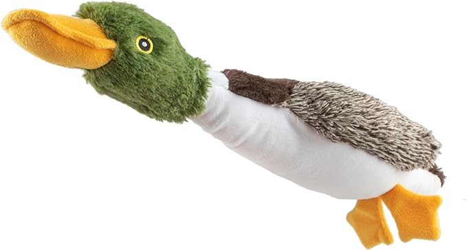 Best Pet Supplies Interactive Mallard Mates Dog Toy with Crinkle and Squeaky Enrichment for Small and Medium Breed Puppies or Dogs, Cute and Plush - Mallard Duck (Brown), Medium - PAWPICO