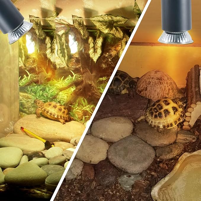 LUCKY HERP 4 Pack 50W UVA UVB Reptile Light Bulbs, Heat Lamp Bulbs for Reptiles and Amphibians, Basking Light Bulb for Turtle, Bearded Dragon, Lizard Heating Use LUCKYHERP