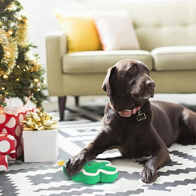 DODODOLA Dog Toys Squeaky Dog Toys Christmas Tree Plush Dog Toys Stuffed Dog Toys with Crinkle Paper for Large Dogs Medium Puppy(Christmas Tree) - PAWPICO