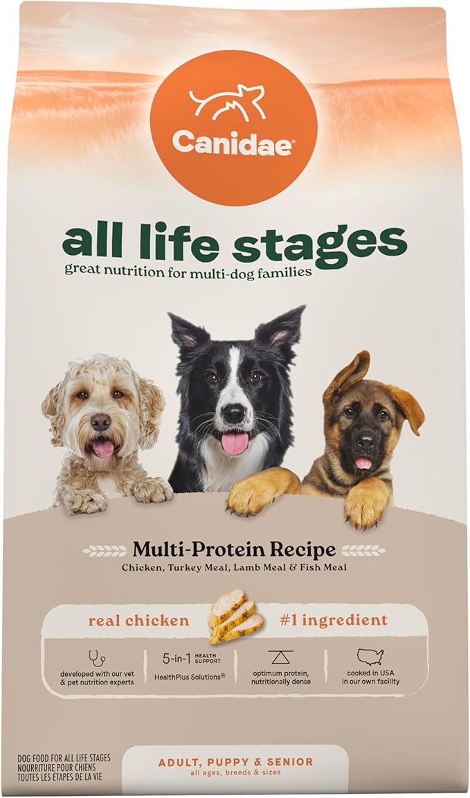 Canidae All Life Stages Multi-Protein Recipe with Chicken, Turkey, Lamb, and Fish – High Protein Premium Dry Dog Food for All Ages, Breeds, and Sizes– 27 lbs. - PAWPICO