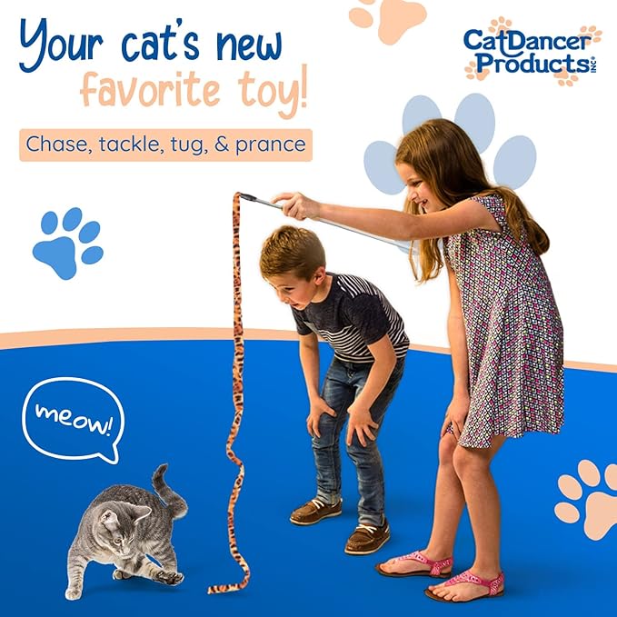 CAT DANCER Products Jungle Cat Charmer, Jungle Wand Toy for Kittens Training, Colorful Ribbon Cat Charmer, Interactive Catcher Wand for Cat Exercise (1 Pack, Multicolor) - PAWPICO