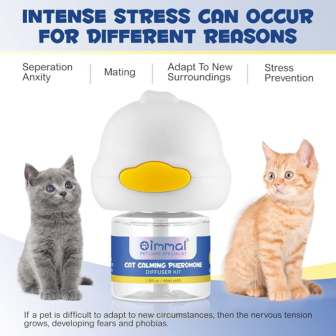 Cat Calming Pheromone Diffuser, Cat Calming Pheromones to Reduce Stress, Spraying & Scratching, 2 in 1 Cat Calming Starter Kit- 1Pack PAWPICO