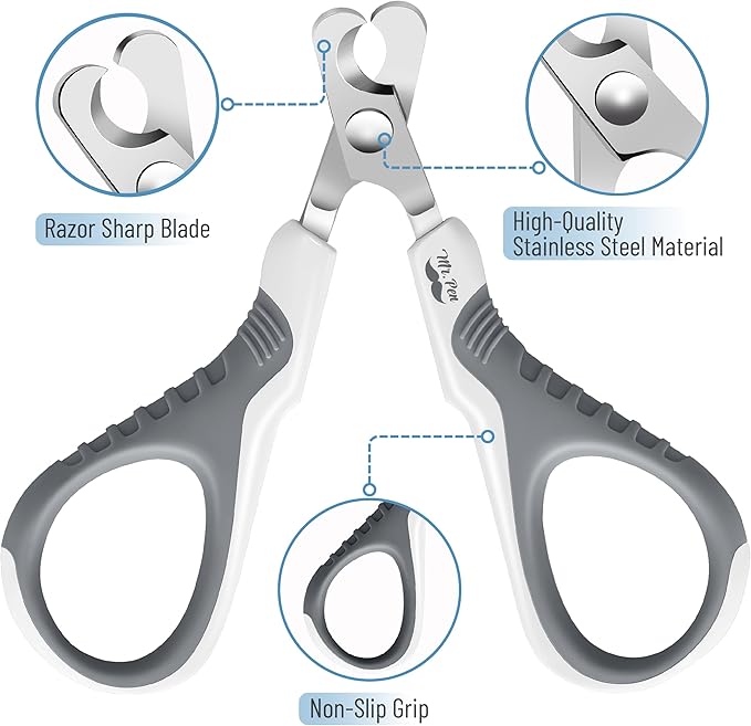 Mr. Pen- Cat Nail Clipper, White & Gray Cat Nail Trimmer, Cat Nail Clippers, Cat Claw Clippers, Cat Clippers for Nails, Pet Nail Clippers, Kitten Nail Clipper, Small Dog Nail Clipper Cat Claw Trimmer - PAWPICO