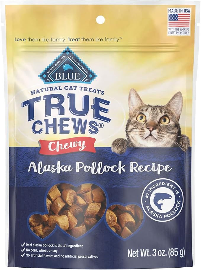 Blue Buffalo True Chews Natural Chewy Cat Treats, Alaska Pollock 3 oz bag BlueBuffaloCompanyLtd