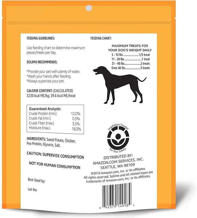 Amazon Brand - Solimo Sweet Potato & Chicken Jerky Dog Treats, 2 pounds - PAWPICO