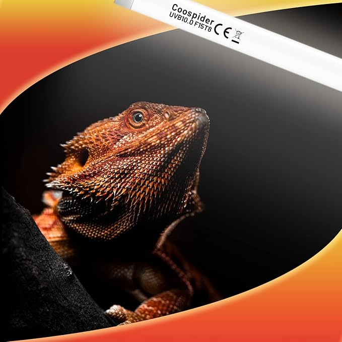 Hypool 2 Pack T8 Strip UVA UVB Reptile Lighting Bulb 18-Inch 15 Watt UVB 10.0 Fluorescent Bulb 10-Percent UVB Desert Pet Habitat Light for Reptiles Amphibian Hypool
