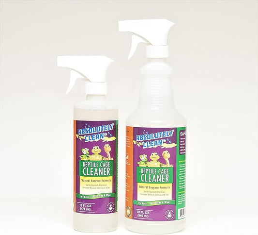 Amazing Reptile & Amphibian Terrarium Cleaner and Odor Eliminator - Just Spray/Wipe - Safely & Easily Removes Reptile & Amphibian Messes - USA Made AbsolutelyClean