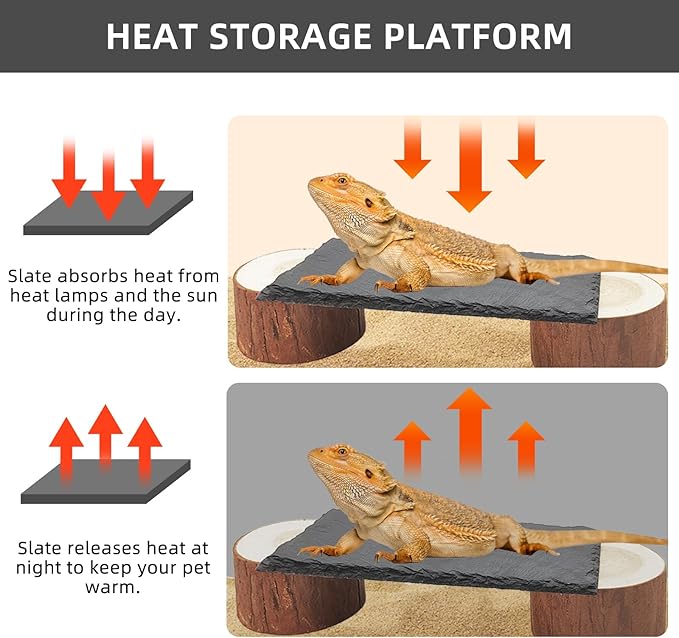 Bearded Dragon Basking Platform with Wooden Pile,Reptiles Hideout Cave,Turtle Basking Rock,Terrarium Habitat Decor Tank Accessories for Tortoise Lizards Snakes Chameleon Style A Gxsdj
