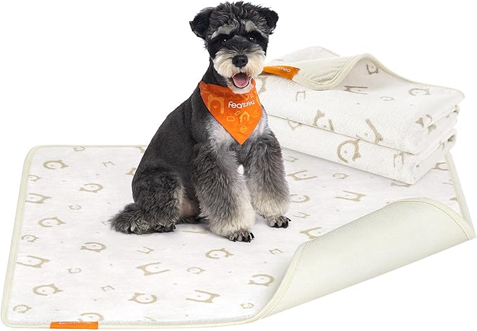 Feandrea Washable Pee Pads for Dogs, 2 Pack, Reusable Dog Pads, 36 x 34 Inches, M, Waterproof Pet Training Pads, Leakproof, Non-Slip, Super Absorbent, for Dogs, Cats, Rabbits, Cloud White UPTD002W01 - PAWPICO